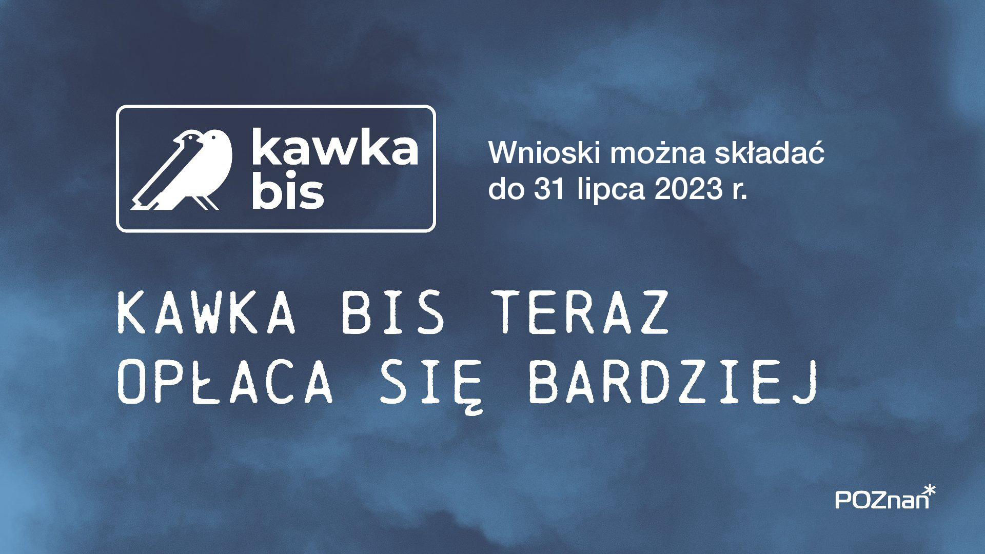 Grafika z granatowym tłem zadymionym, logiem programu z ptakami oraz hasłem "Kawka bis teraz opłaca się bardziej" - grafika artykułu