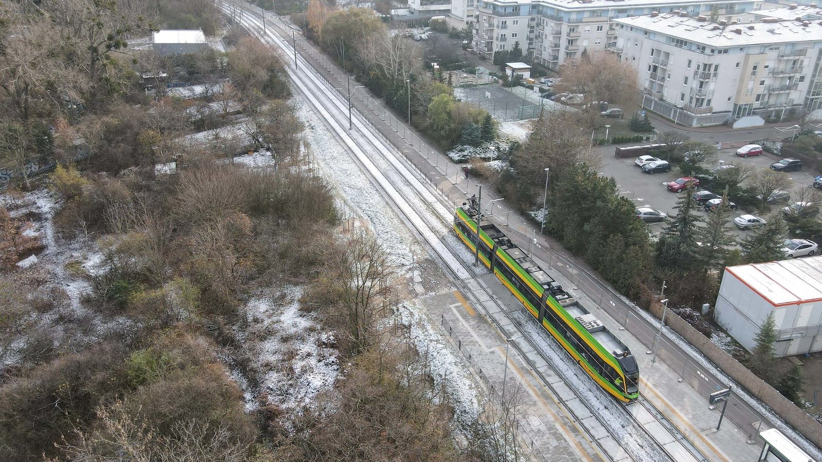 Zdjęcie z testowych przejazdów tramwajów po trasie kórnickiej