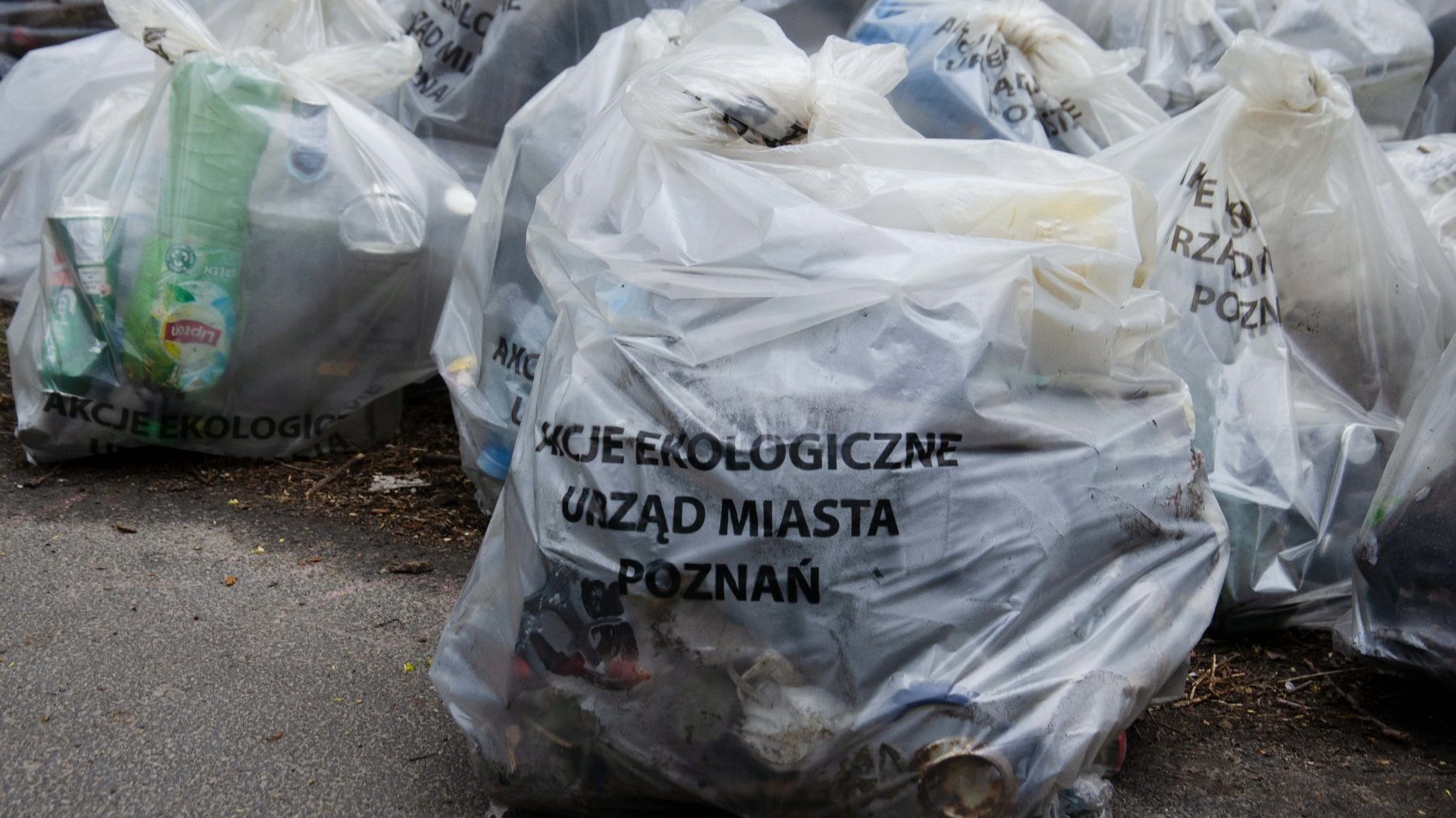 Zdjęcie przedstawia worek ze śmieciami.