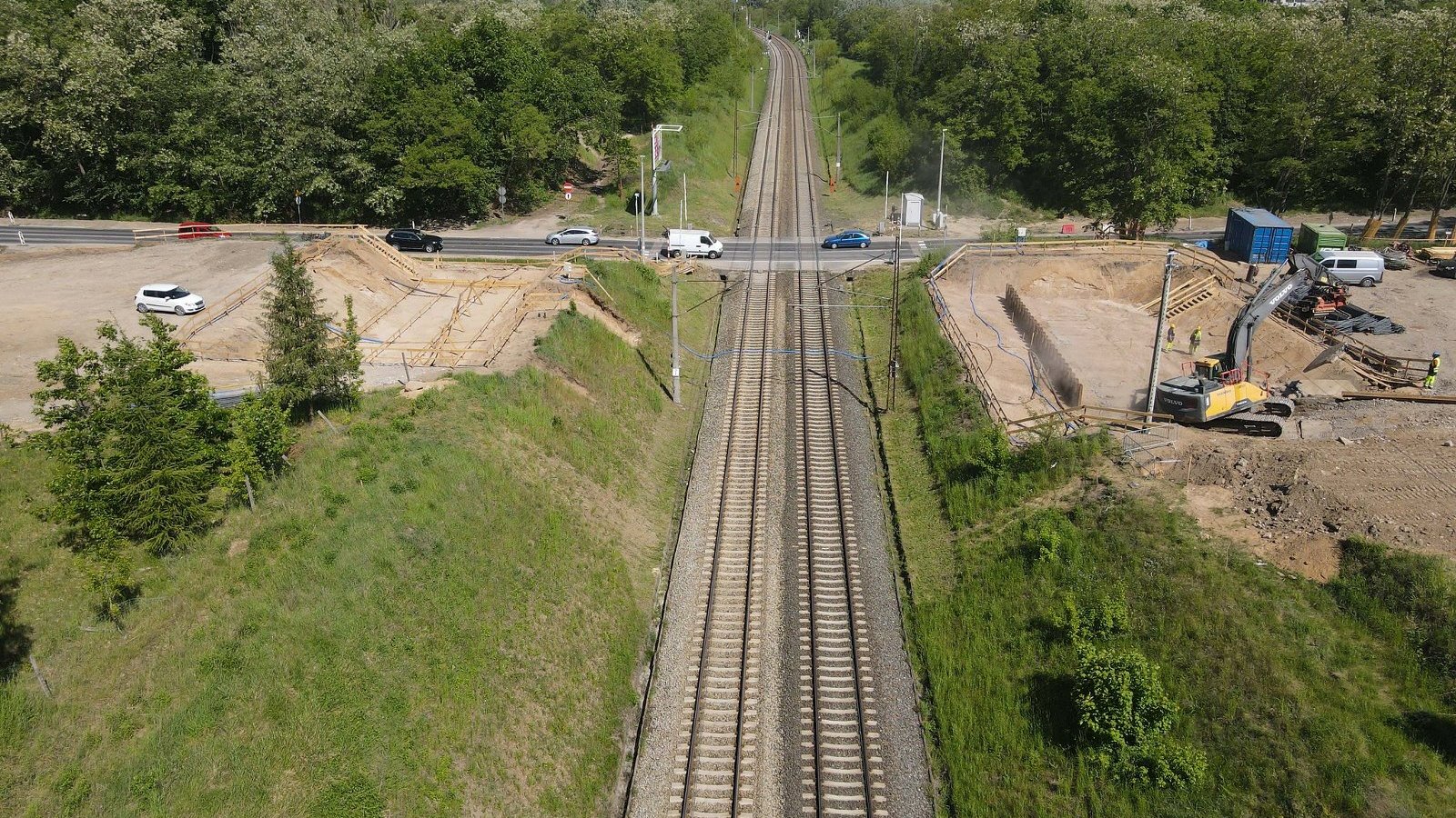 Trasa kolejowa Poznań - PIła na wysokości ul. Lutyckiej