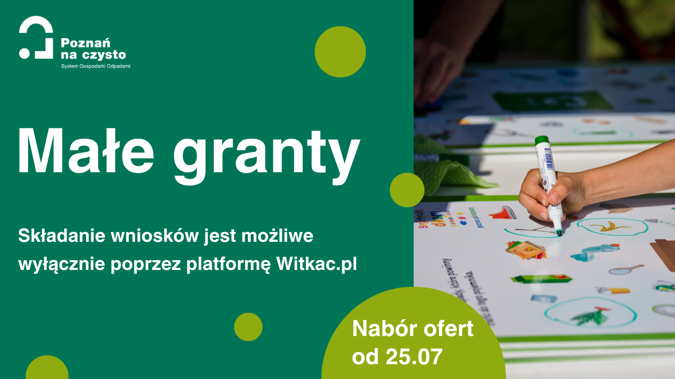 Rozpoczynamy nabór wniosków na realizację zadań związanych z edukacją ekologiczną Grafika przedstawia informację dotyczącą rozpoczęcia naboru wniosków na przeprowadzenie edukacji ekologicznej