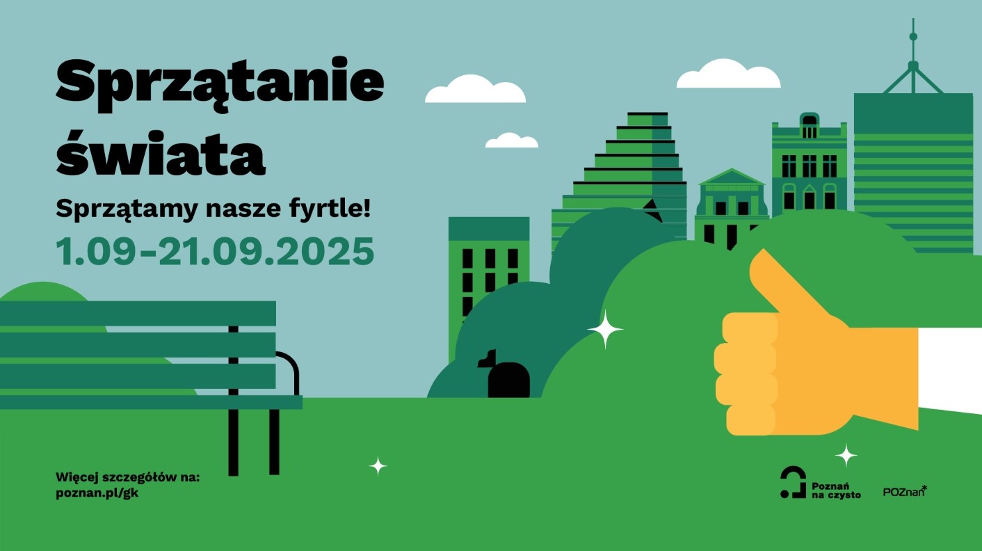 Poznańska edycja akcji Sprzątanie świata - Polska, fot. poznan.pl/gk Ilustracja przedstawia plakat promujący akcję Sprzątania Świata,