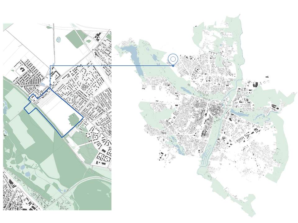 Mapa Poznania i granica projektu planu.