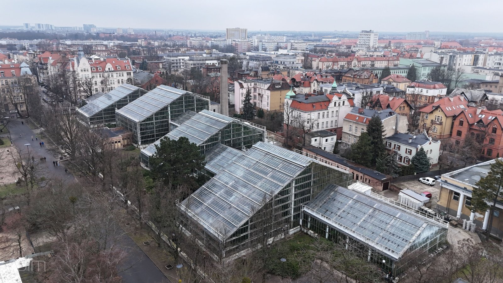 Widok na Palmiarnię Poznańsk z lotu ptaka