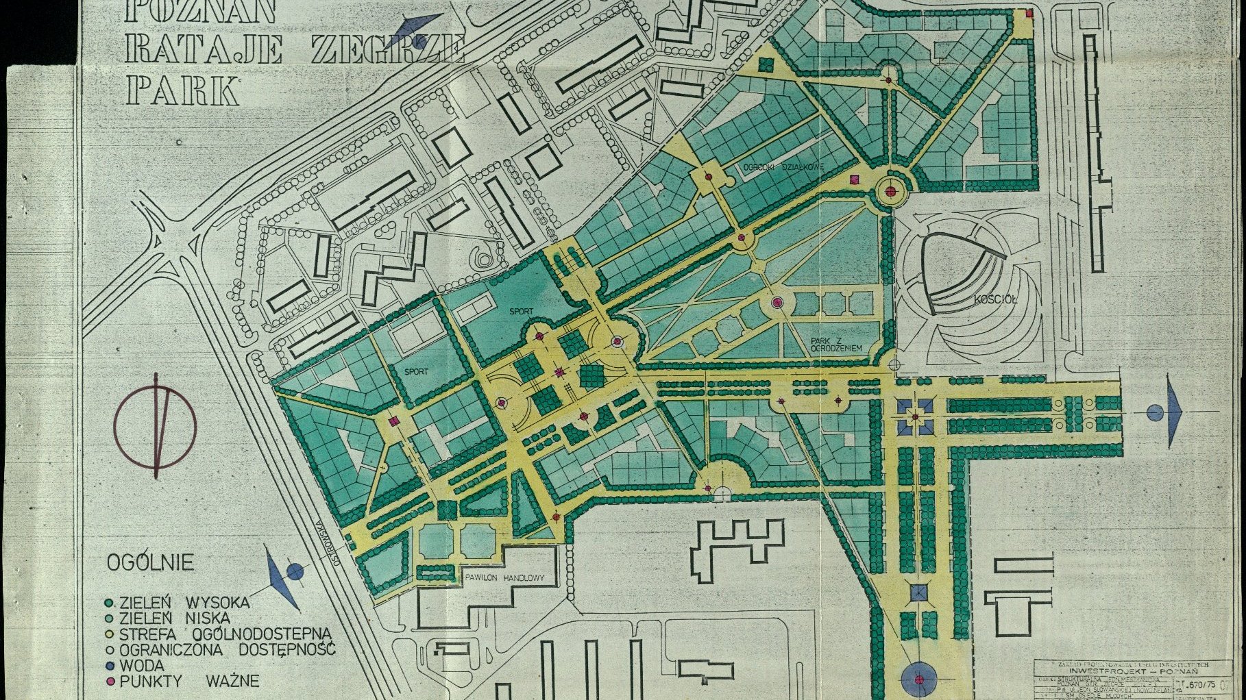 Stara mapa - Poznań Rataje Zegrze Park