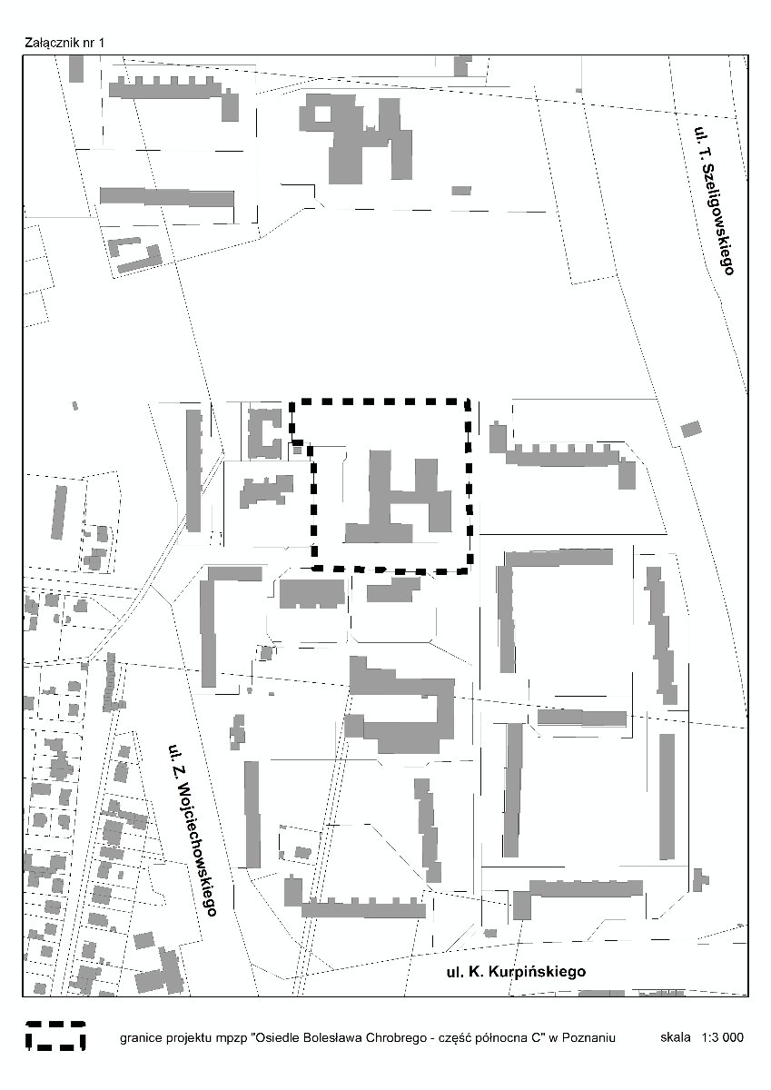Granica planu"Osiedle Bolesława Chrobrego - część północna C" w Poznaniu - grafika artykułu