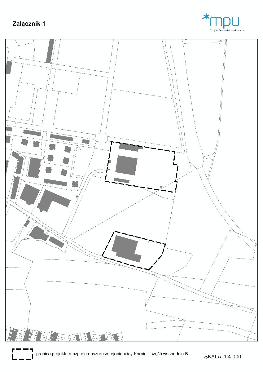 granice II etapu MPZP w rejonie ulicy Karpia - część wschodnia B - grafika artykułu