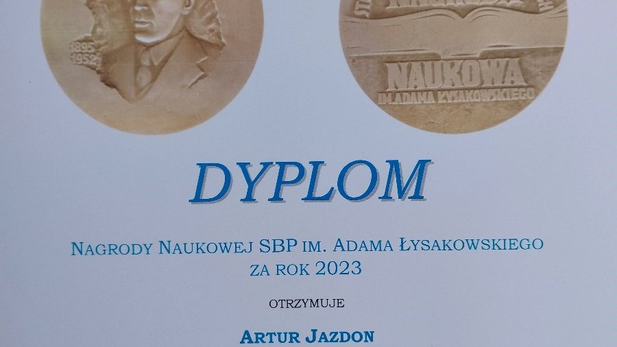 Dyplom za Nagrodę im. A. Łysakowskiego