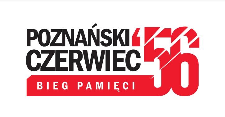 Na białymn tle czarno-czerwony napis: 'Poznański Czerwiec '56. Bieg pamięci". - grafika artykułu