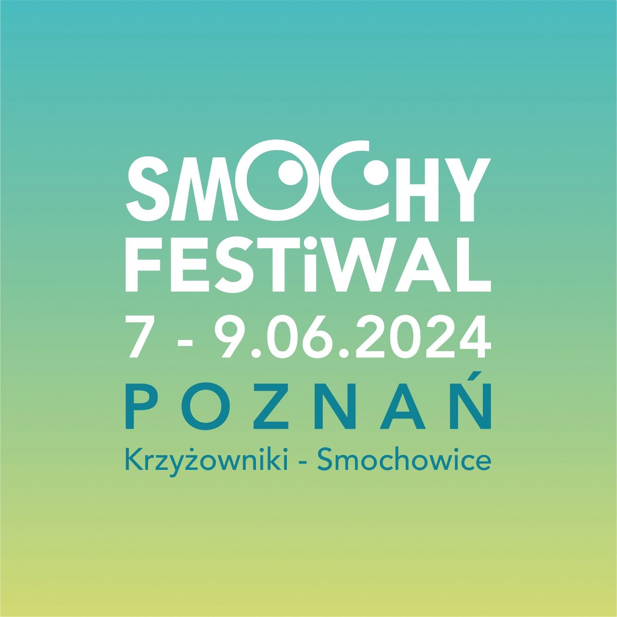 Zielony plakat z białym napisem "Smochy Festiwal". - grafika artykułu