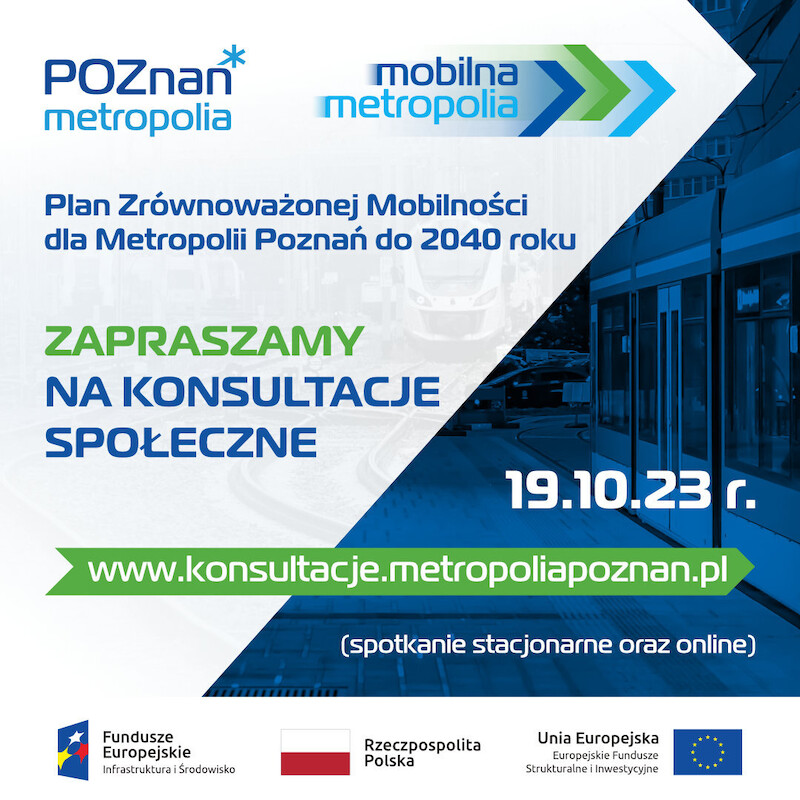 Plakat - Plan Zrównoważonej Mobilności Miejskiej dla Metropolii Poznań do 2040