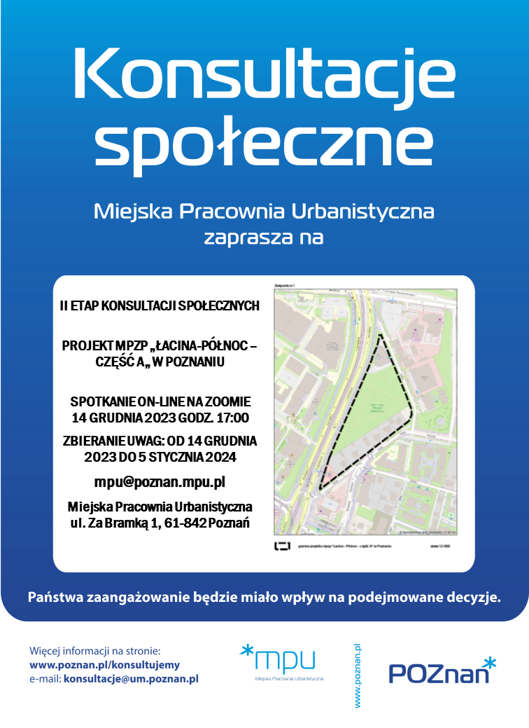 plakat zapraszający do udziału w konsultacjach społecznych