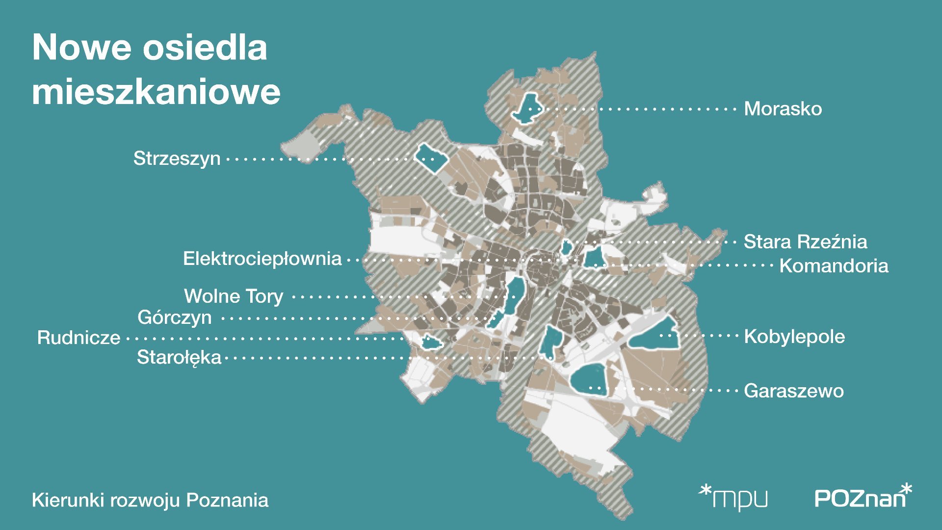 Grafika przedstawiająca tereny, na których w przyszłości powstaną nowe osiedla.