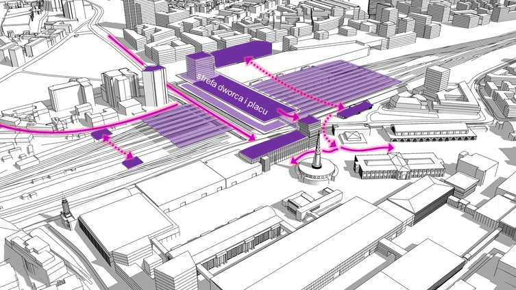 Slajd z prezentacji dotyczącej dworca kolejowego w Poznaniu