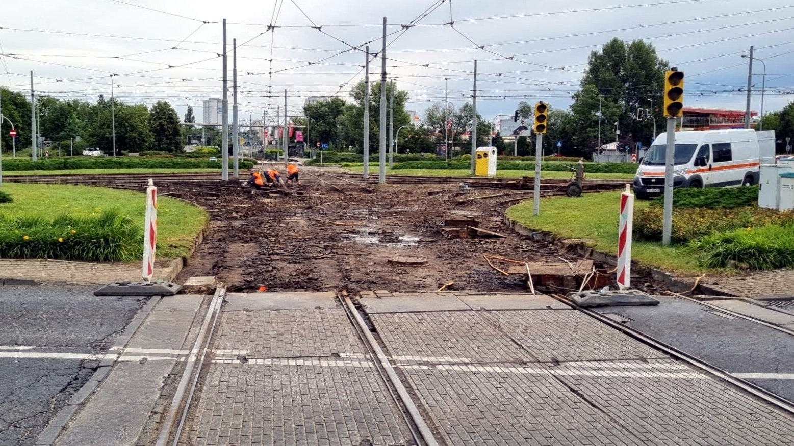 Zdjęcie z prac czy rondzie Starołęka