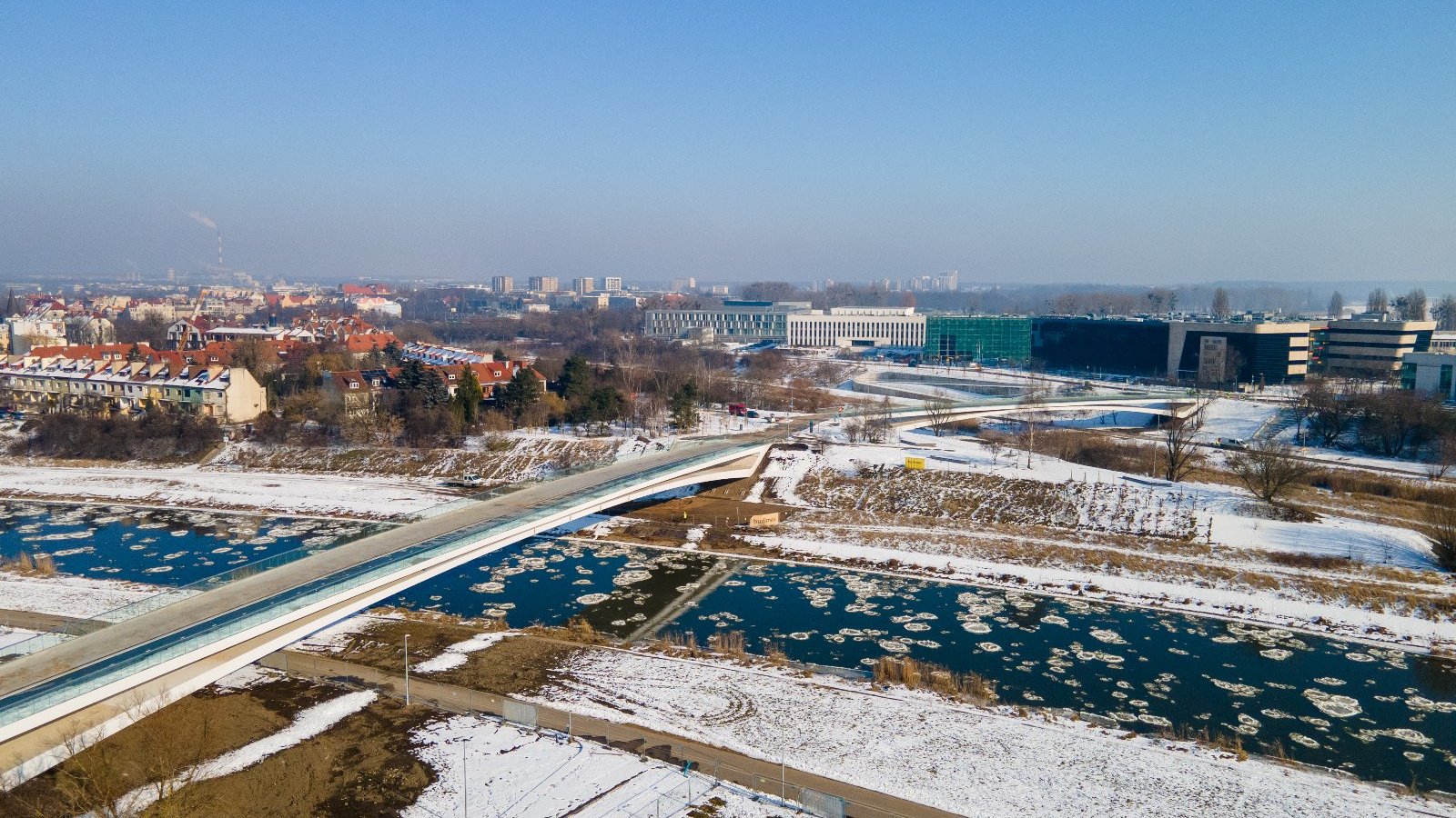 Widok z lotu ptaka na Mosty Berdychowskie