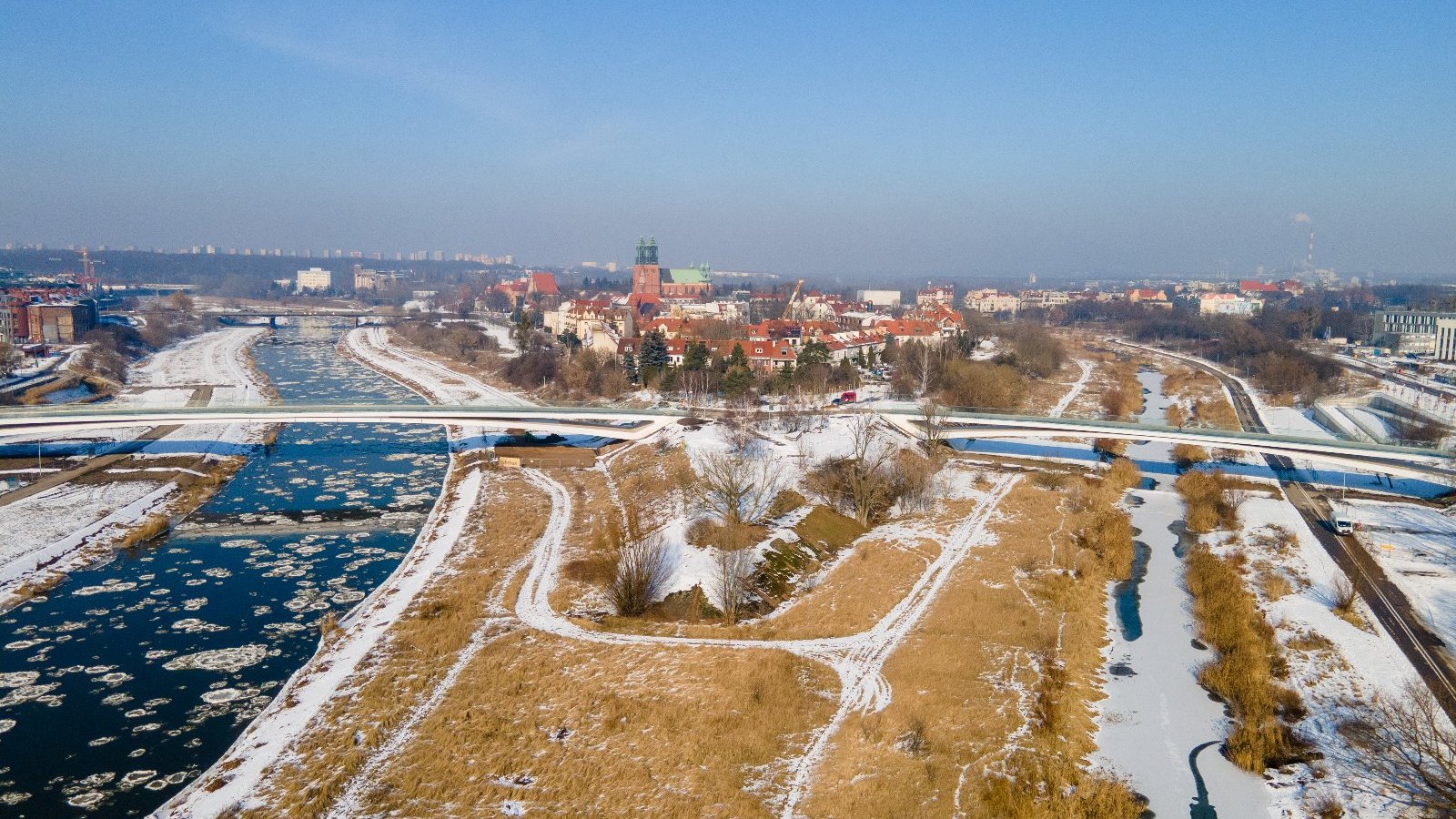 Widok z lotu ptaka na Mosty Berdychowskie